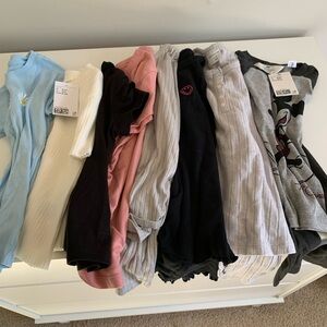 Bundle of 8 girls tops long and short sleeve tees size 10-12 preteen tween shirt